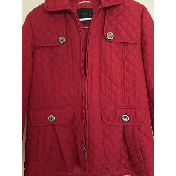 Weatherproof Women's Red LG Quilted Chore Jacket Coat Adjustable Waist Farm Barn - Picture 3 of 9